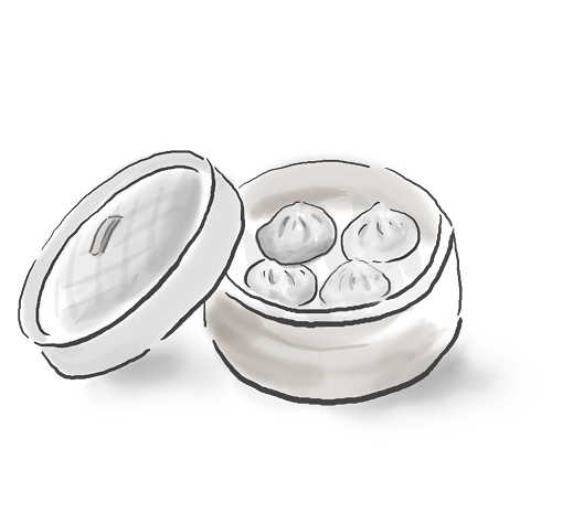 手绘中国风小笼包