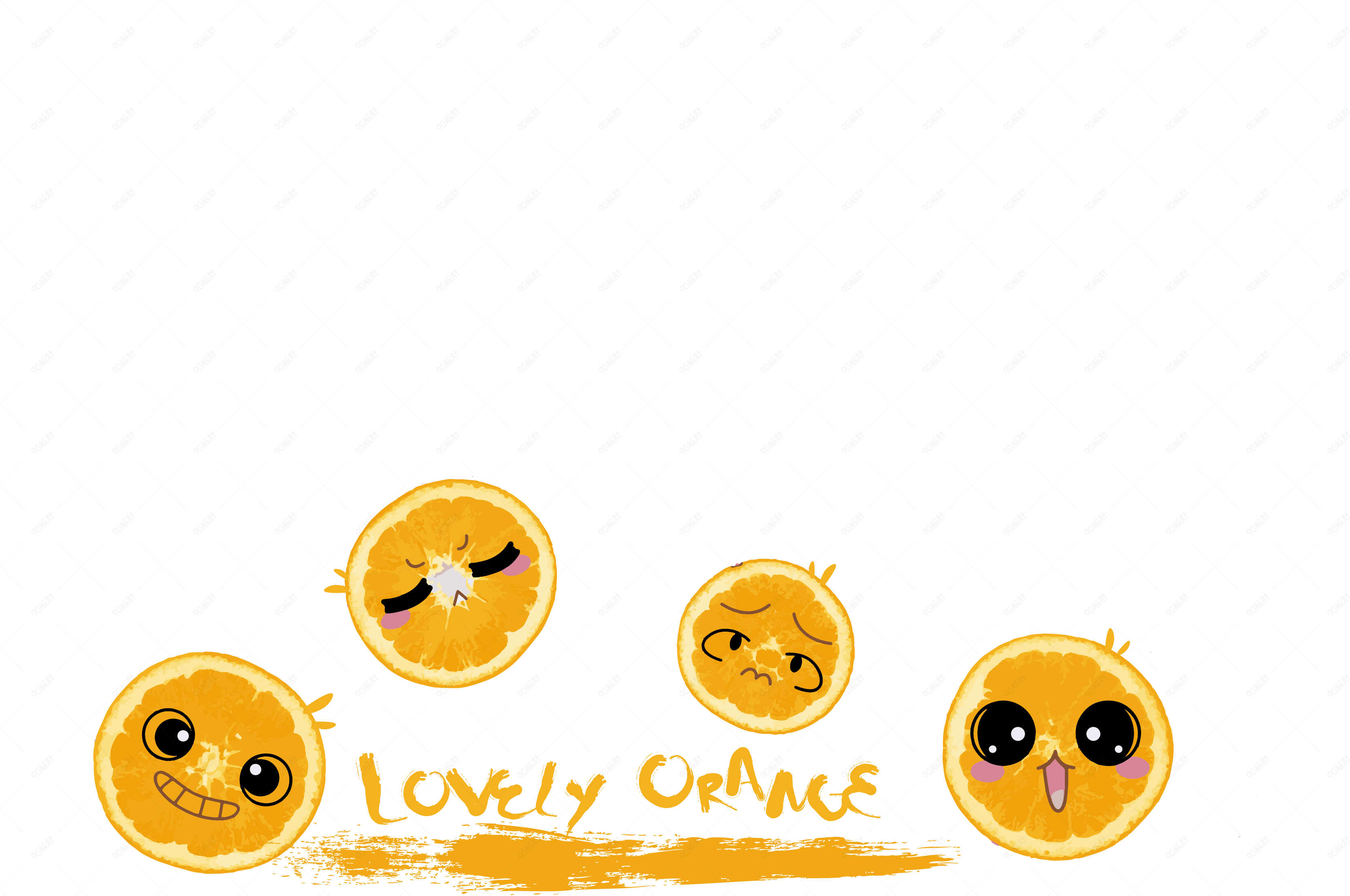 小清新可爱橙子装饰免抠素材