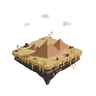 黄色沙漠上的金字塔