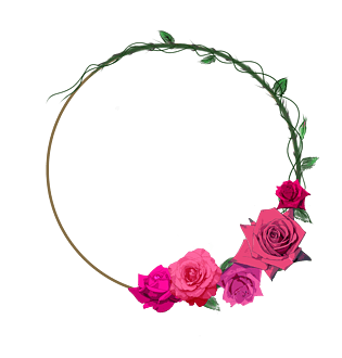 简约手绘玫瑰花环