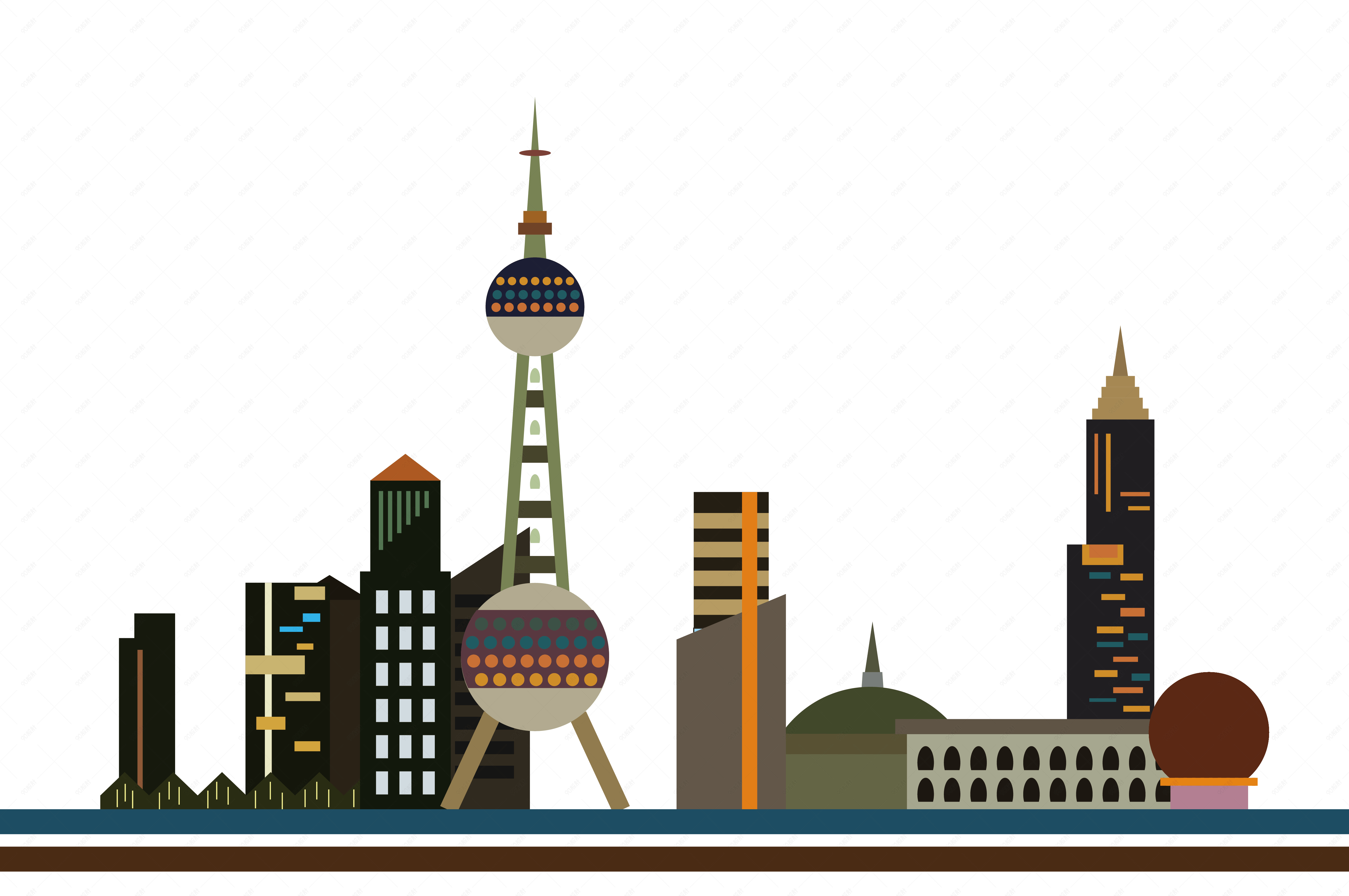 夜上海的东方明珠【免抠元素png】-90设计网