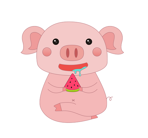 可爱馋嘴小猪猪素材