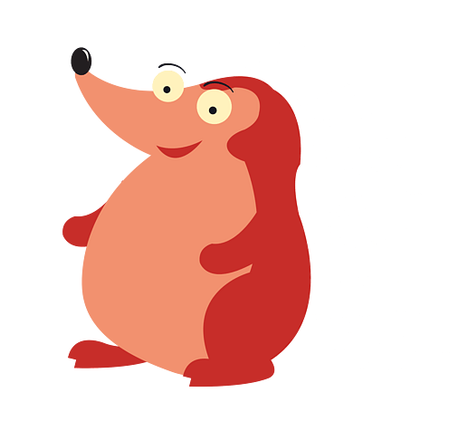 手绘红色的小刺猬矢量免抠图