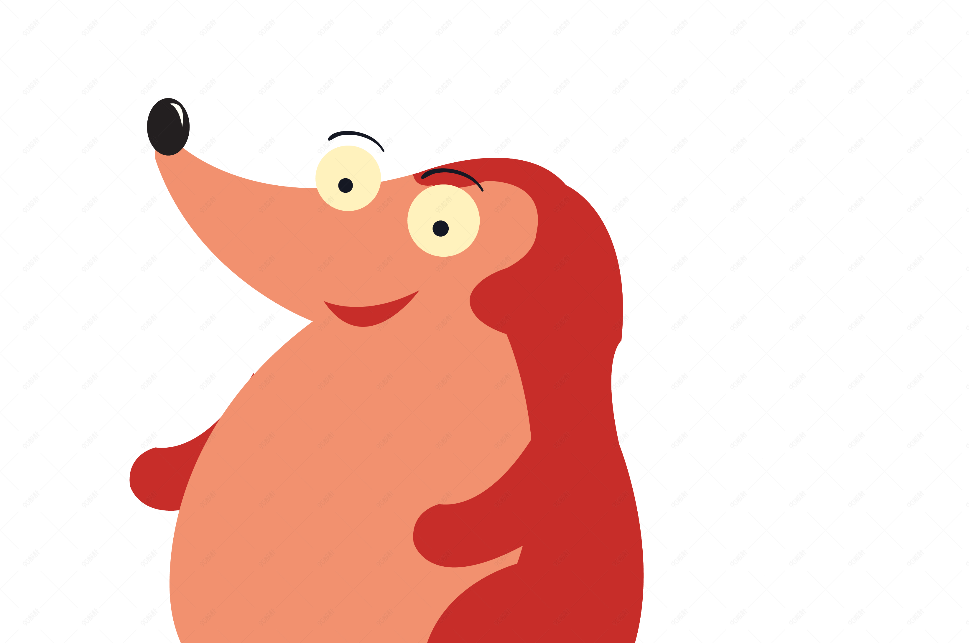 手绘红色的小刺猬矢量免抠图