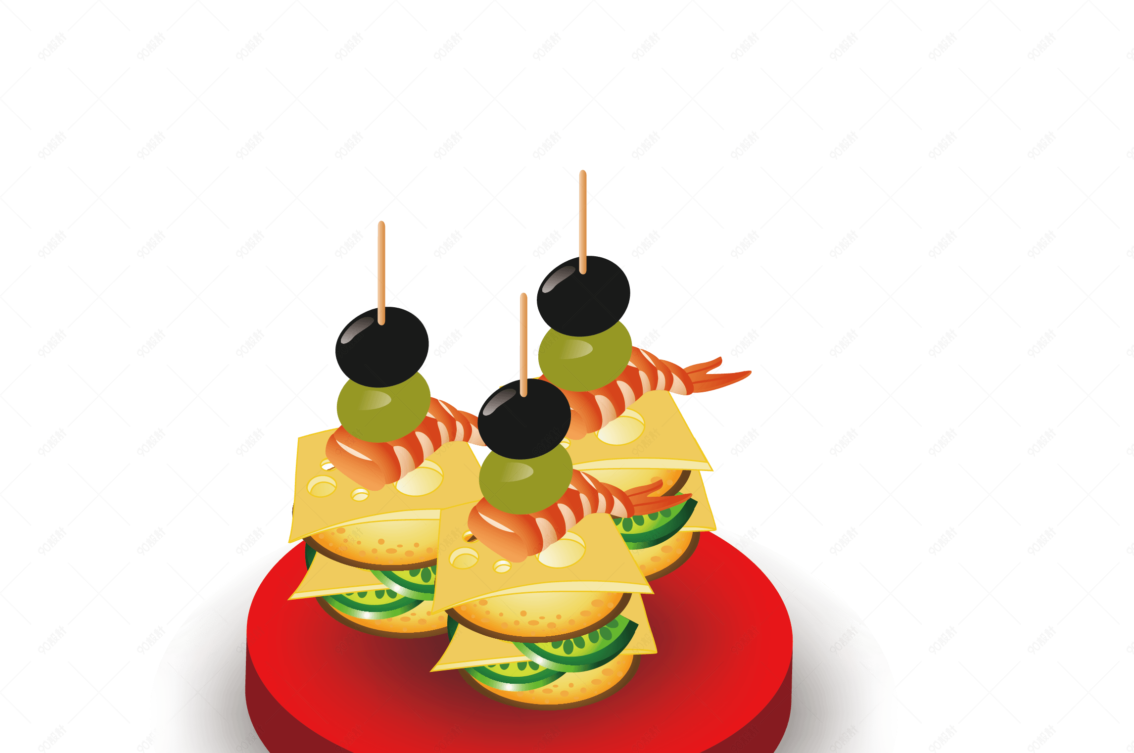 卡通bbq烤串矢量素材