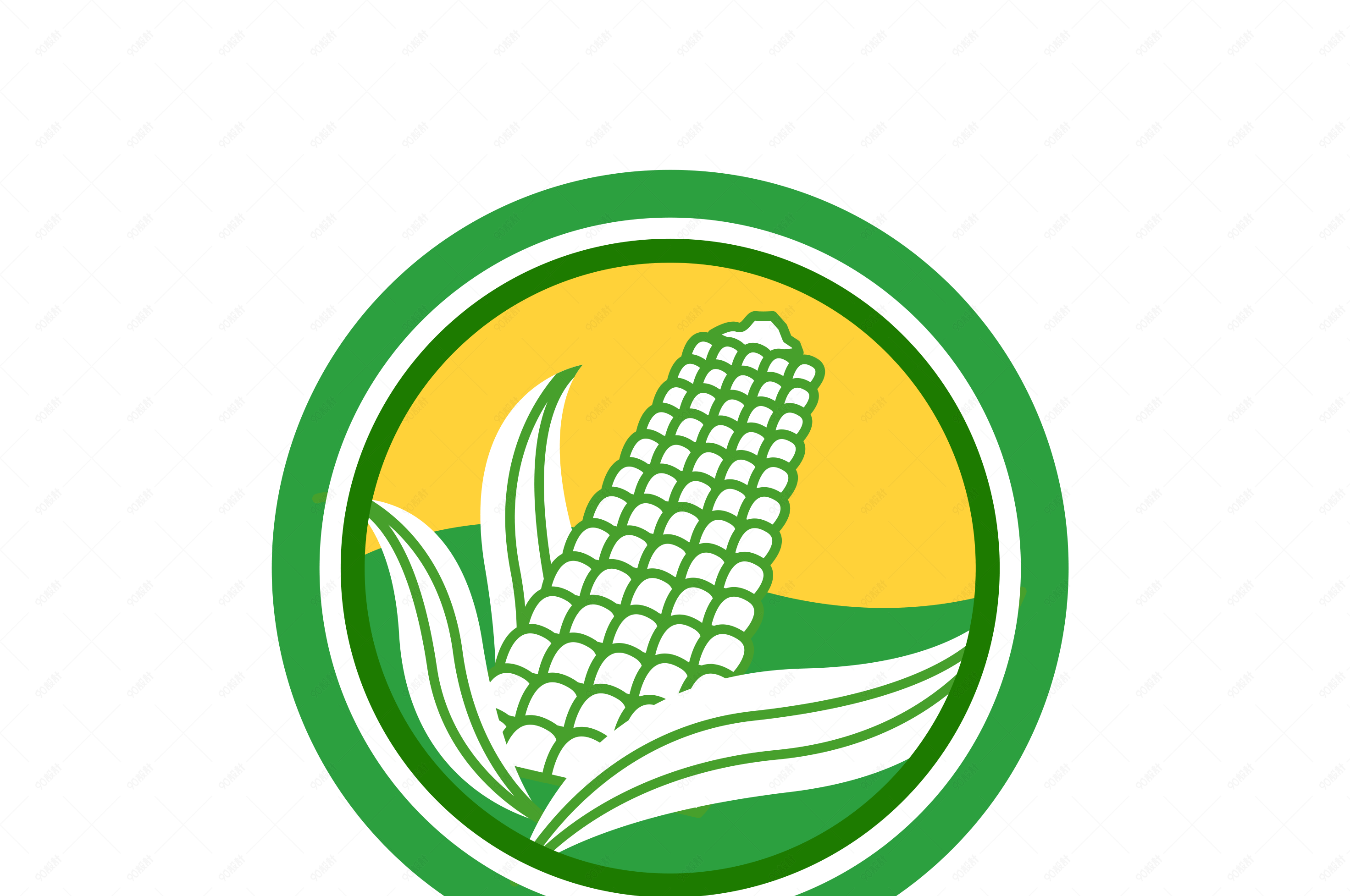 玉米农业主题扁平化矢量图标商标模板