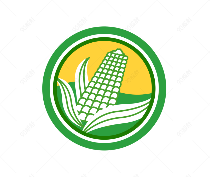 玉米农业主题扁平化矢量图标商标模板【免抠元素png】-90设计网