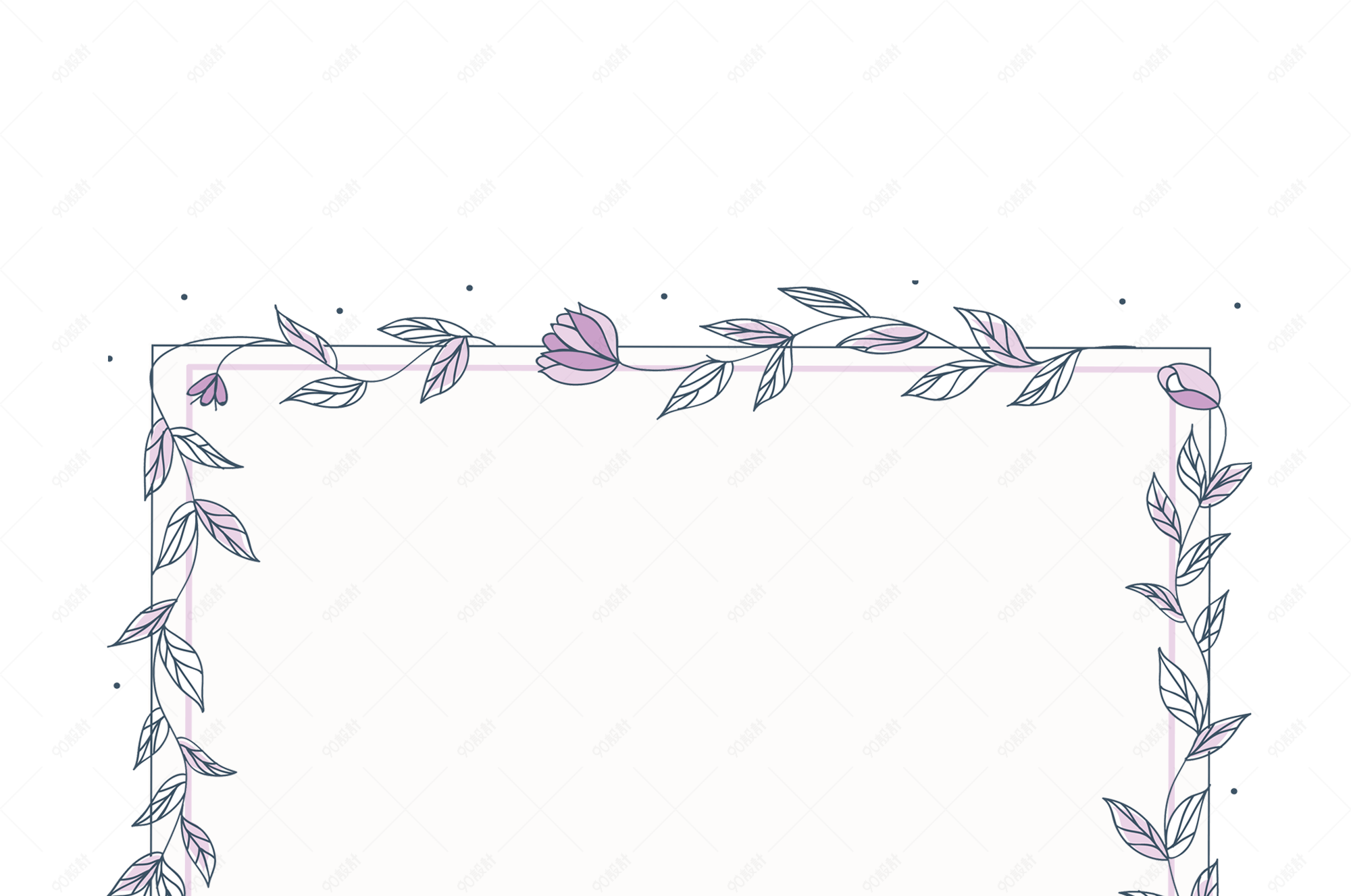 清新花卉植物边框素材