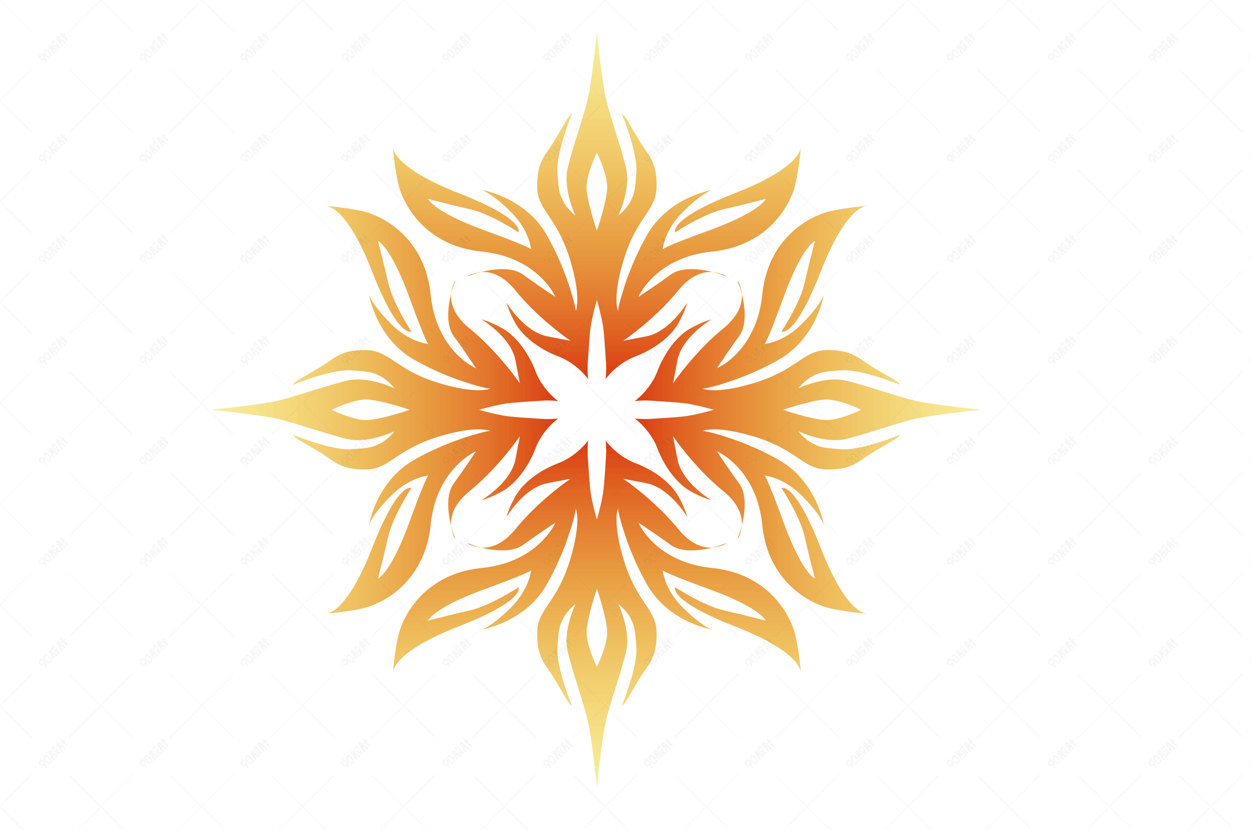 装饰纹理火焰色装饰画png矢量图