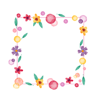 可爱花朵花卉边框pngpsd2000*2000夏季清新花卉边框花朵花卉pngpsd