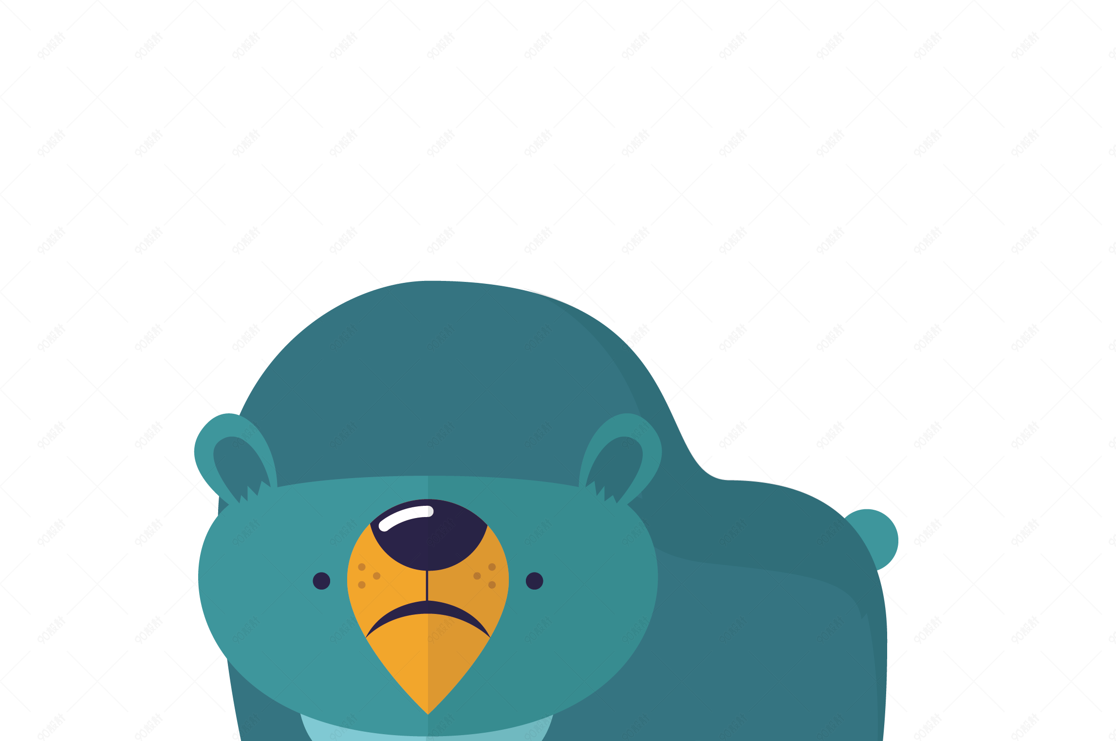 卡通扁平化风格的狗熊矢量素材