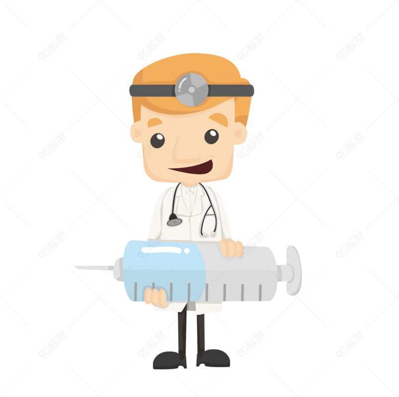 端着注射器的医生矢量素材