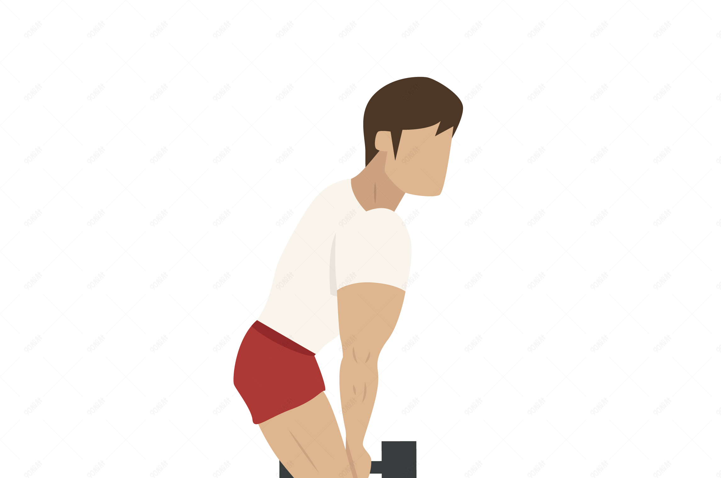 侧面姿势的深蹲矢量素材