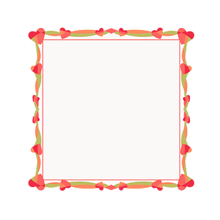 爱心花卉边框设计素材