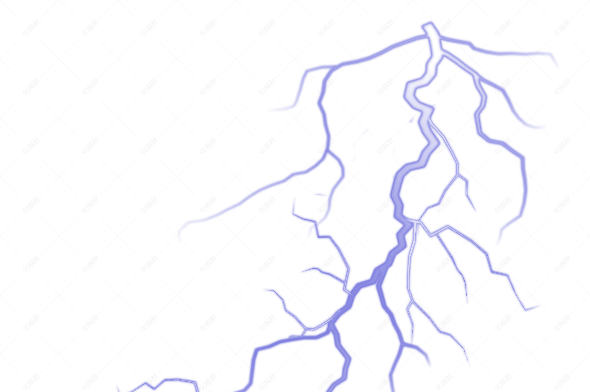 紫色逼真强烈闪电