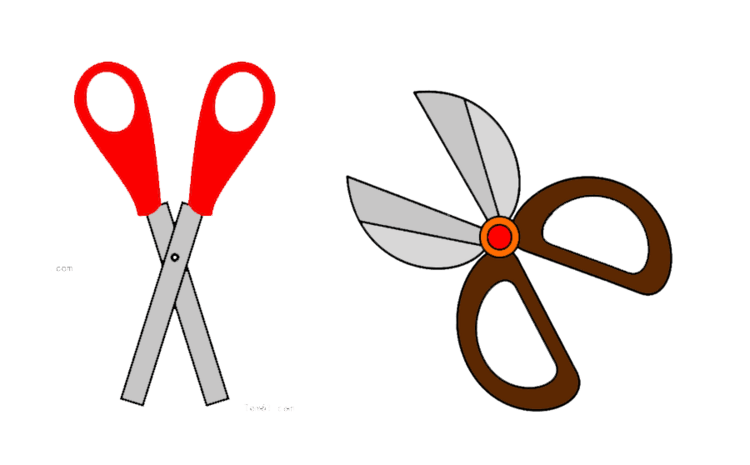 红色棕色手工剪刀素材