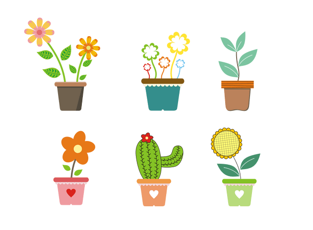 卡通可爱盆栽素材