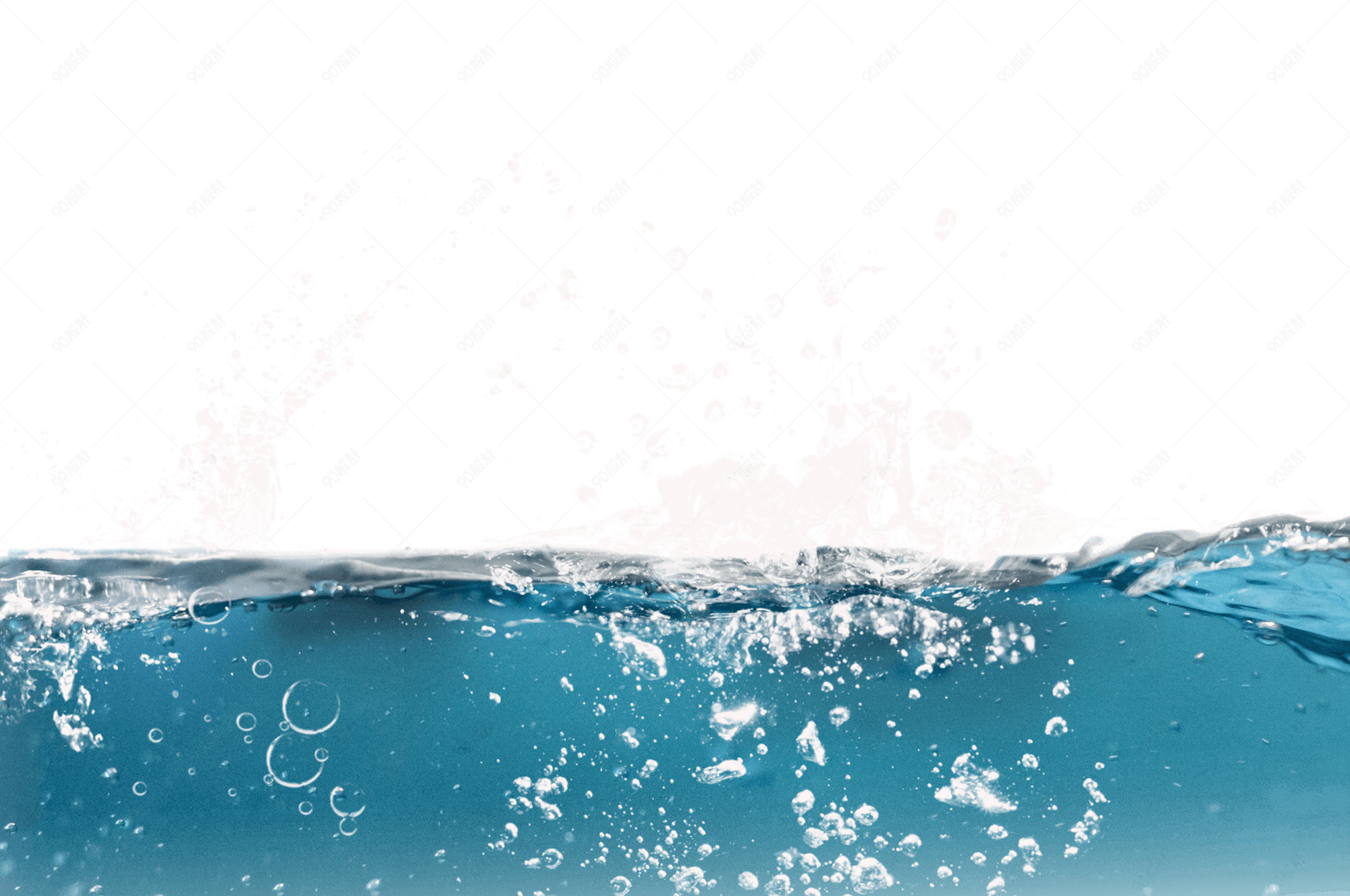 波浪蓝色水花元素