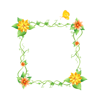 简约绿色手绘叶子花藤花卉边框