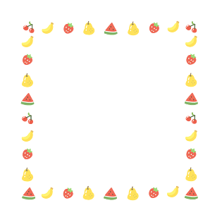 夏日 手绘卡通清新可爱水果边框 矢量图