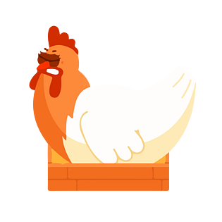 手绘插画鸡孵蛋扁平风免抠元素