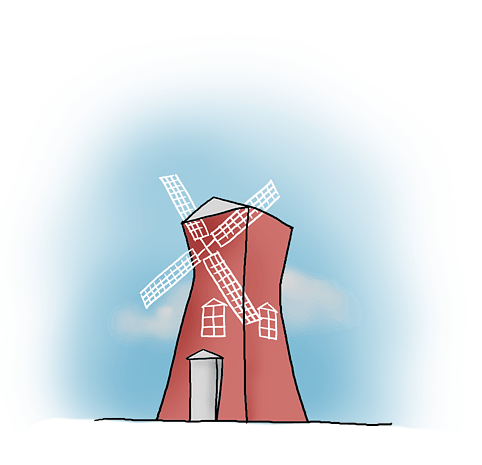旅游季手绘发电风车