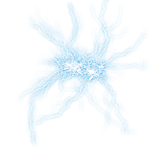 闪电蓝色光晕雷电元素