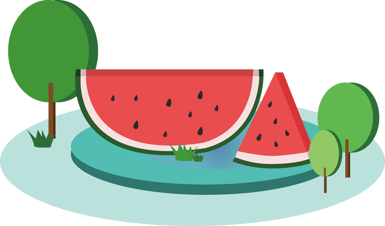 夏季水果手绘西瓜