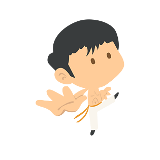 卡通搏击运动员矢量素材