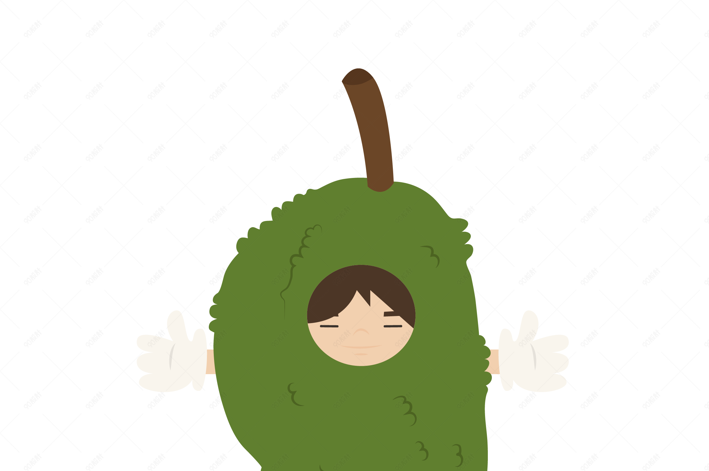 卡通榴莲宝宝矢量素材