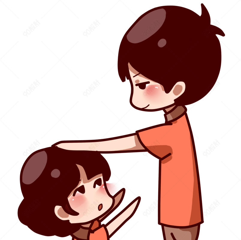 情人节情侣男朋友摸头杀