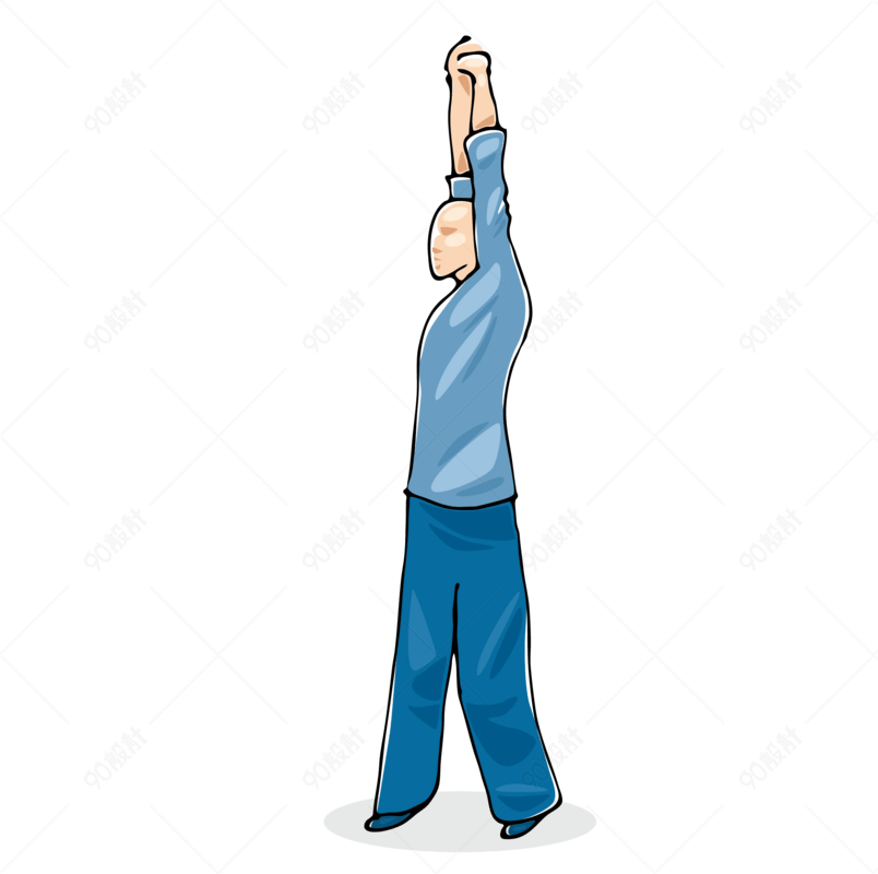 卡通拉伸运动矢量素材