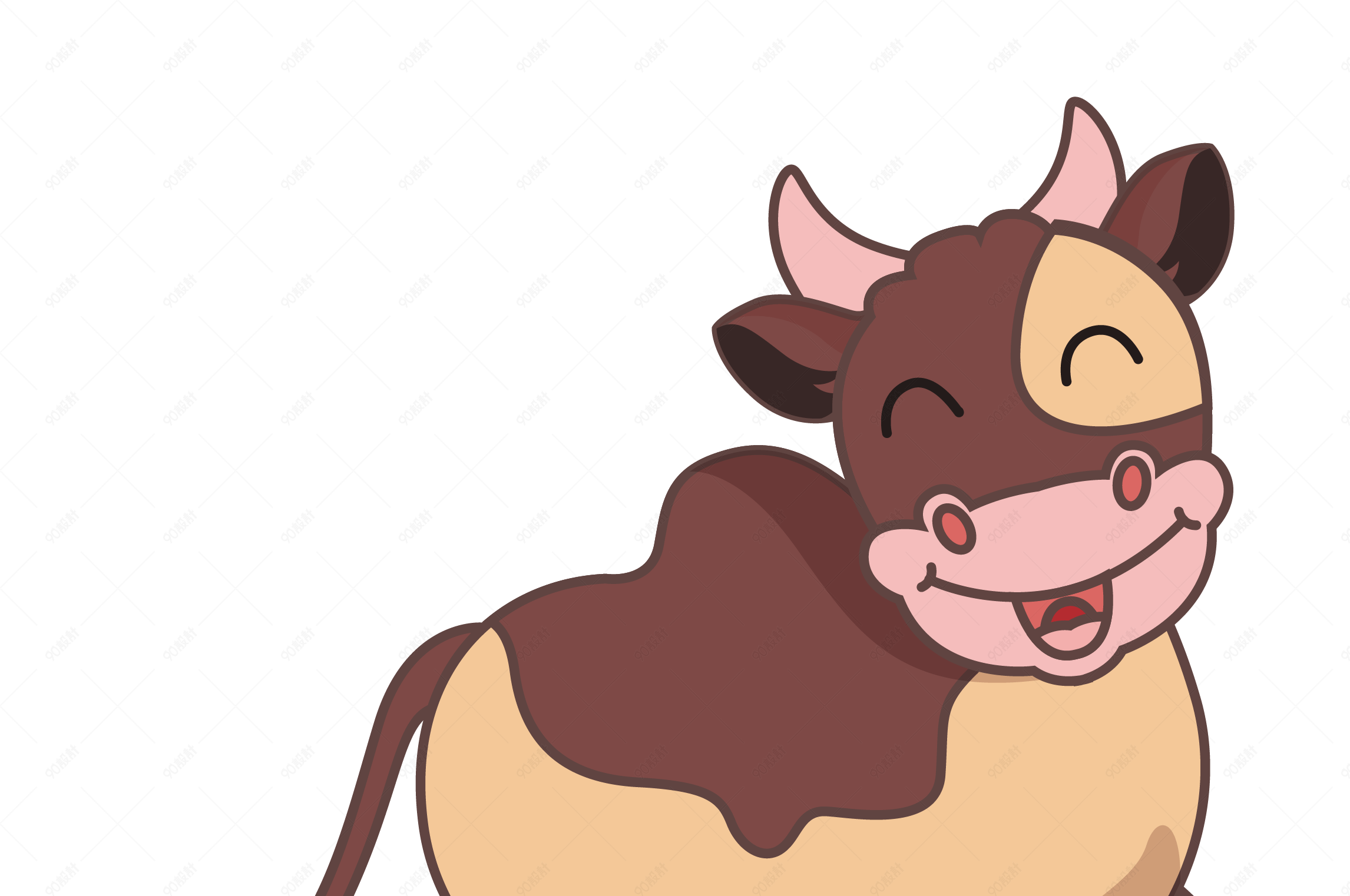 可爱奶牛矢量素材