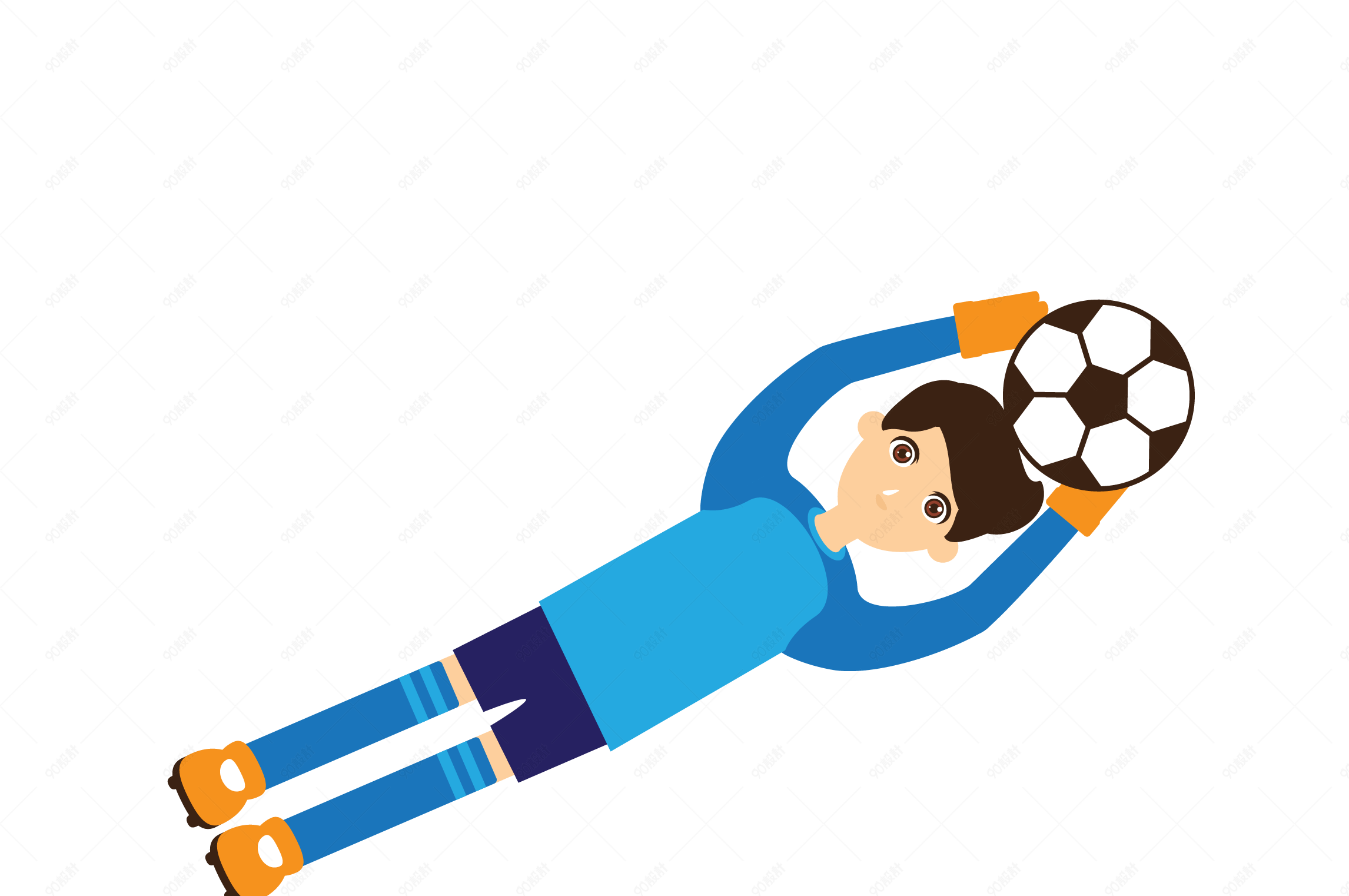 跳起扑球姿势矢量素材