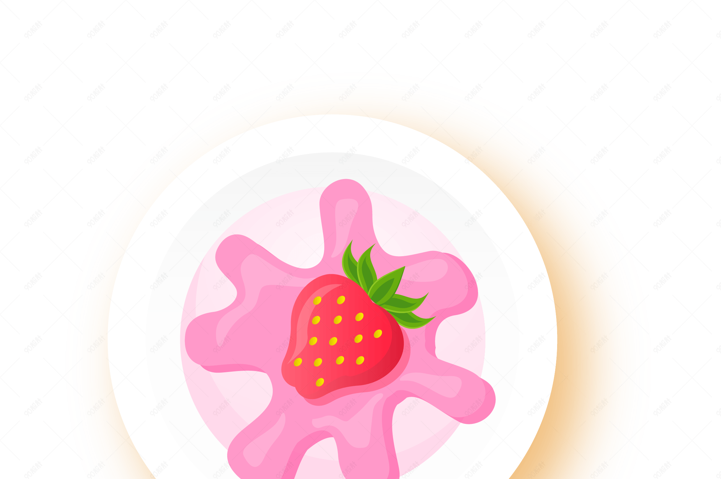 卡通草莓果酱矢量素材