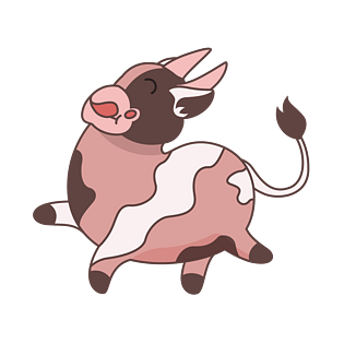 奔跑的奶牛矢量素材