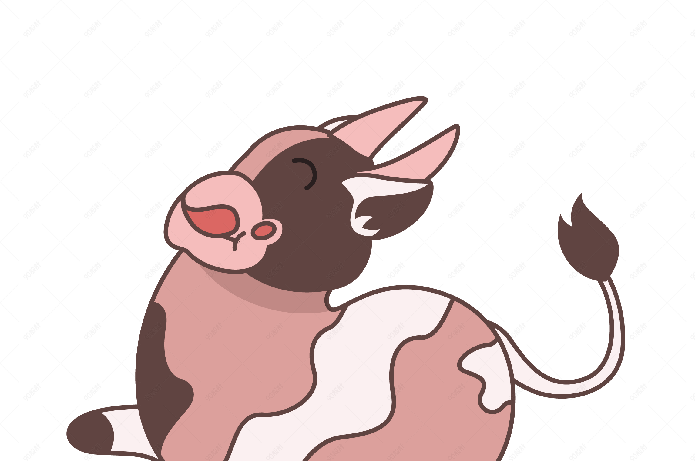 奔跑的奶牛矢量素材