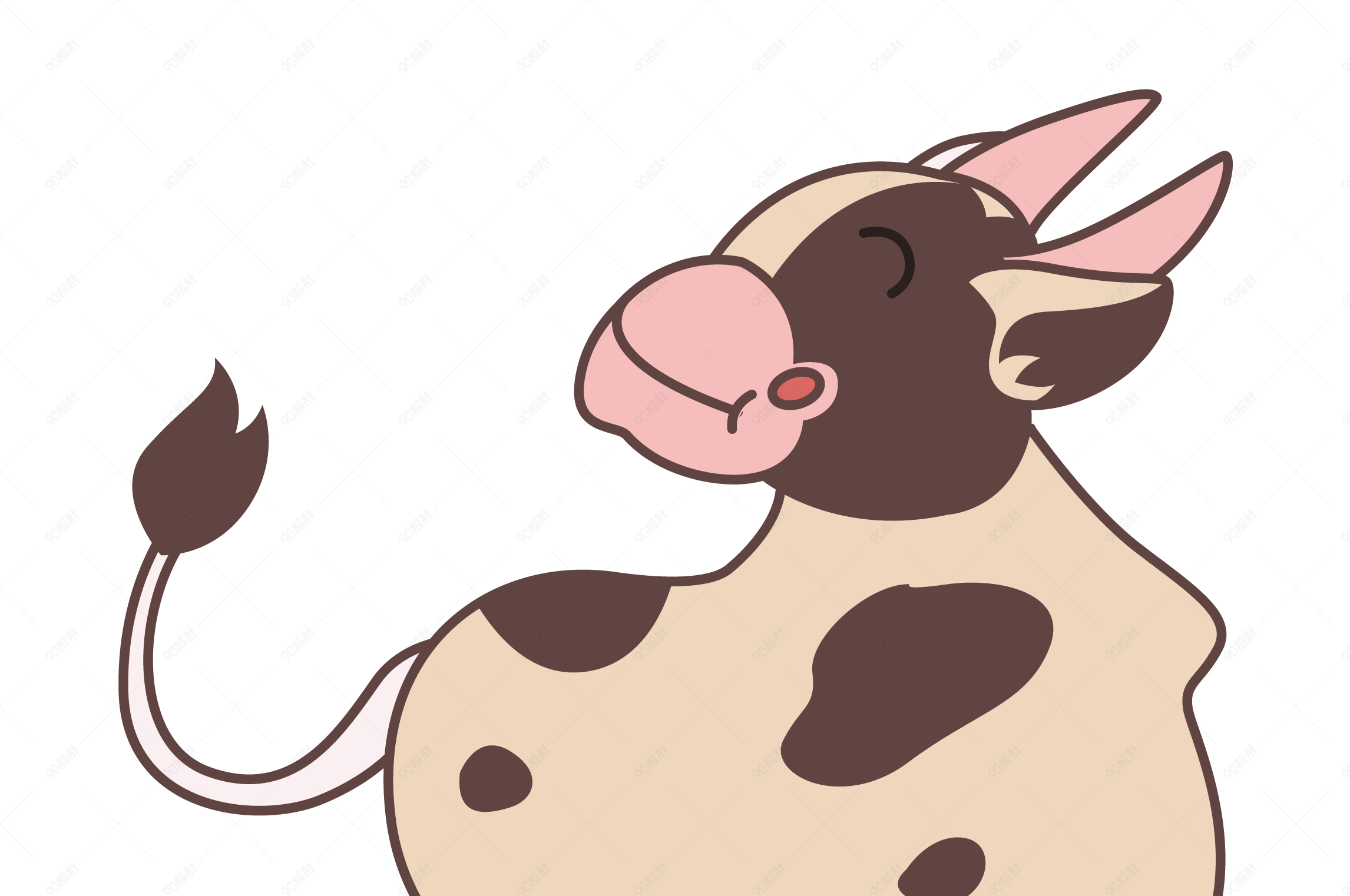 卡通可爱的奶牛矢量素材