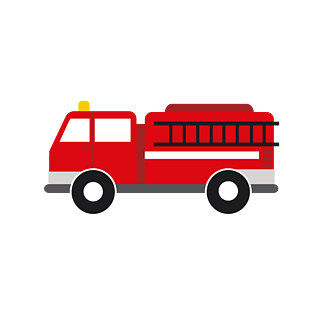 消防车灭火扁平化q版卡通