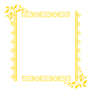 黄色精致花纹边框元素