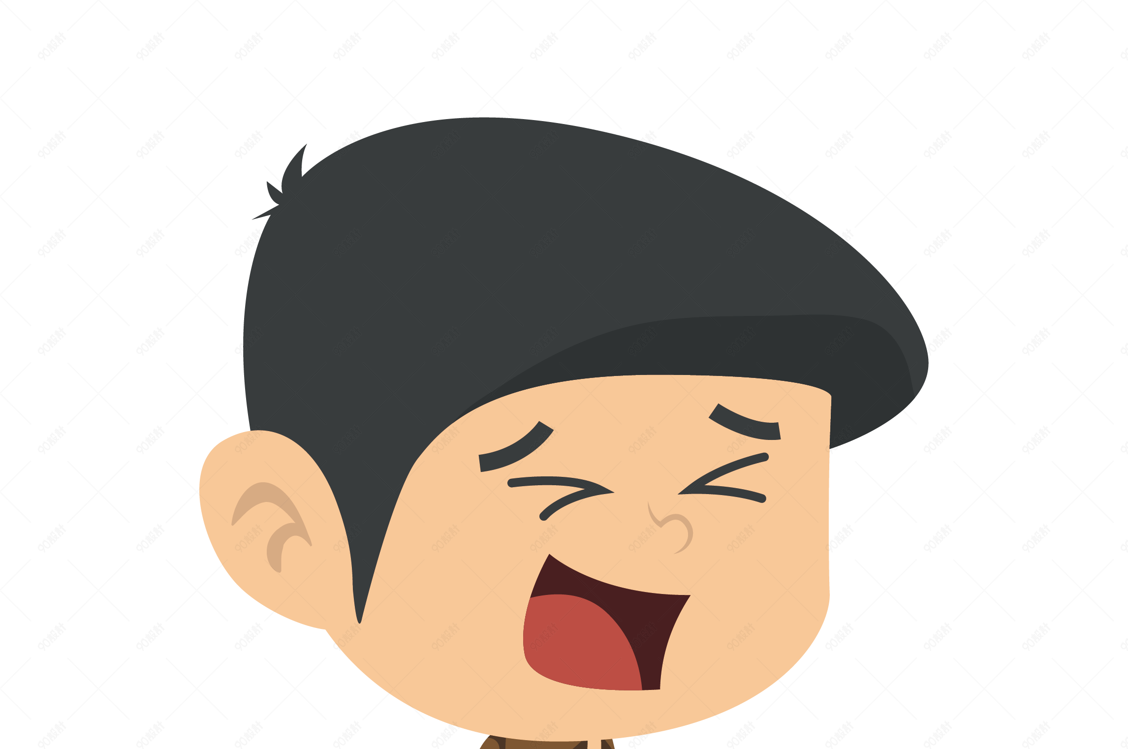 大笑的青年矢量素材