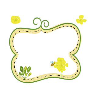 清新手绘蝴蝶造型花朵边框