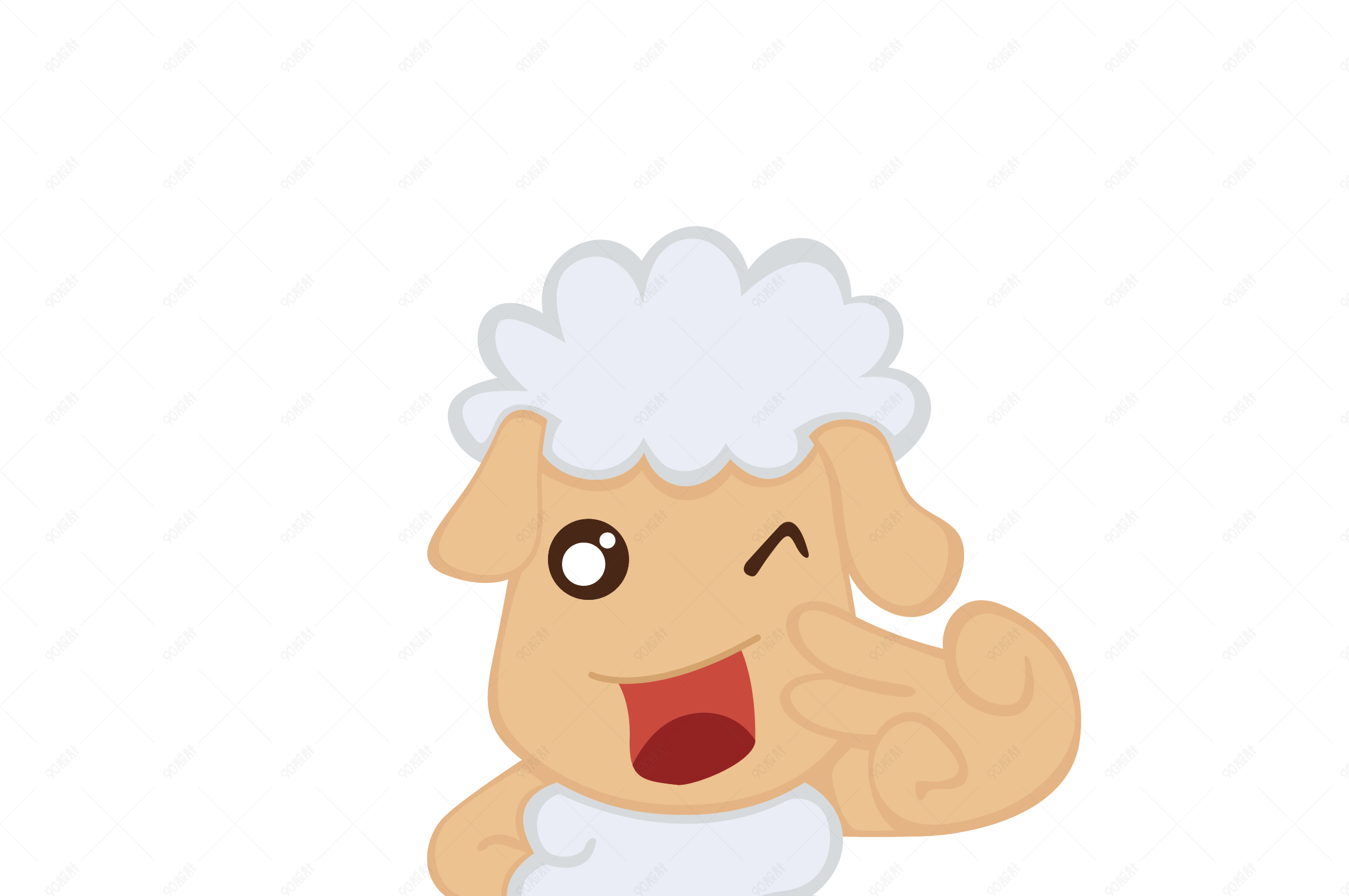 摆姿势的绵羊矢量素材