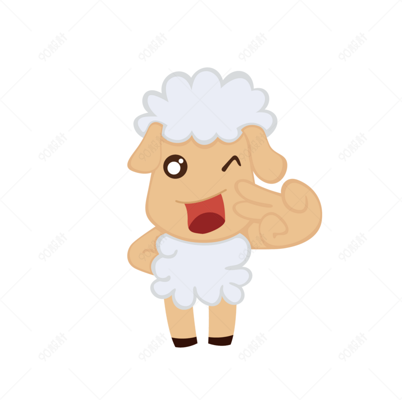 摆姿势的绵羊矢量素材