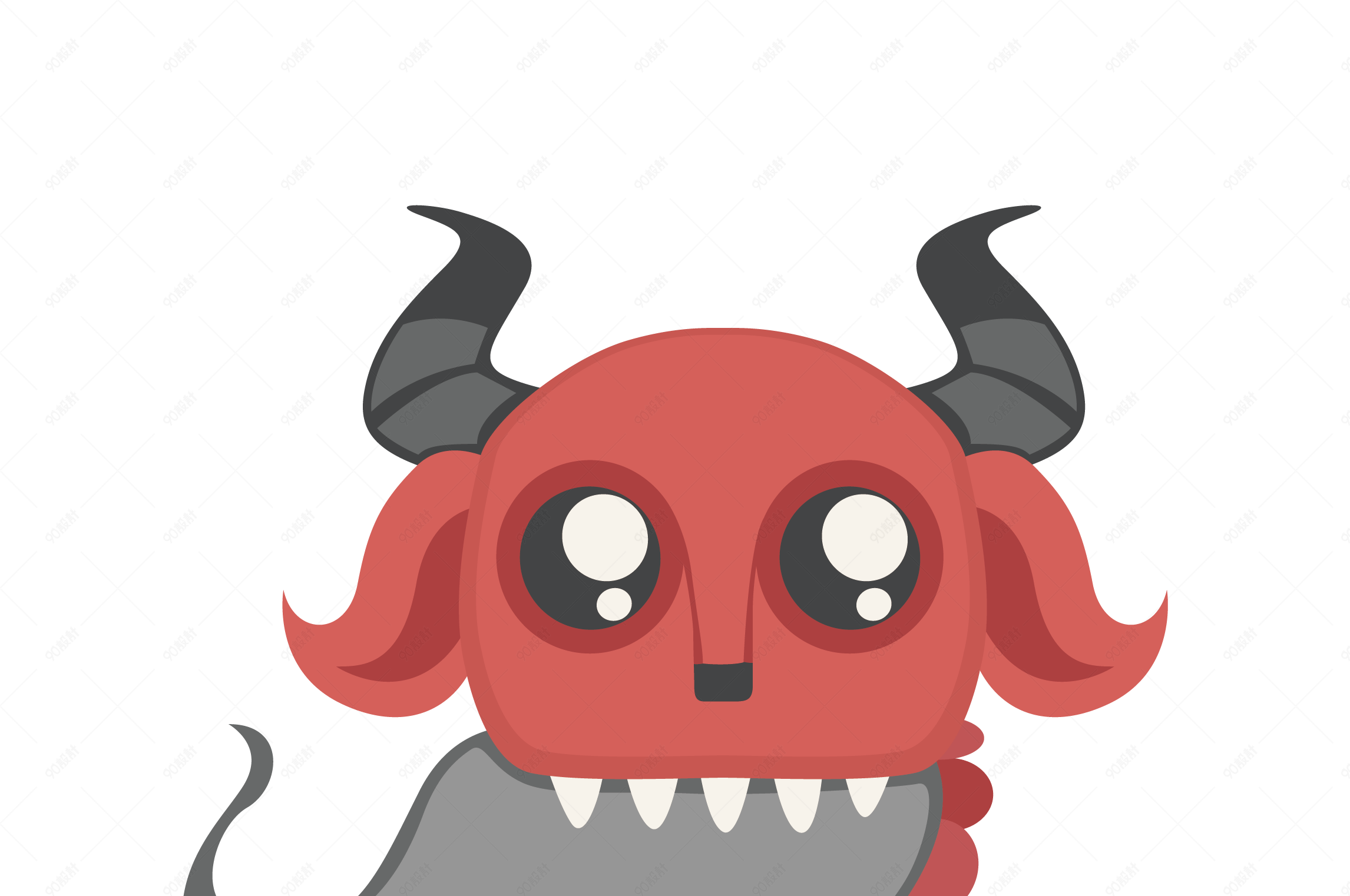 长舌头的怪兽矢量素材