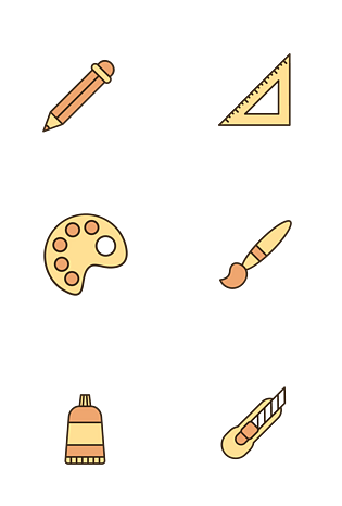 简约学习文具工具插画