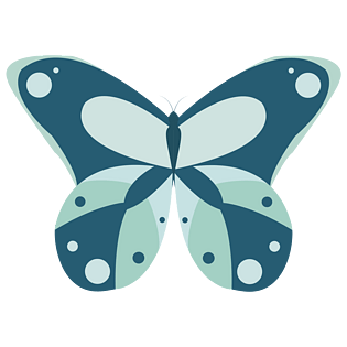 小满之构成矢量青色蝴蝶