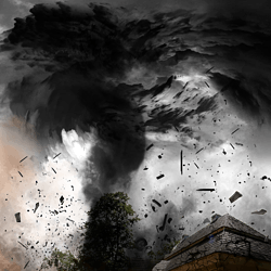 地震房屋倒塌龙卷风乌云元素 电商元素png 90设计网