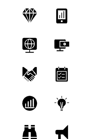 黑白生活中常用简单图标