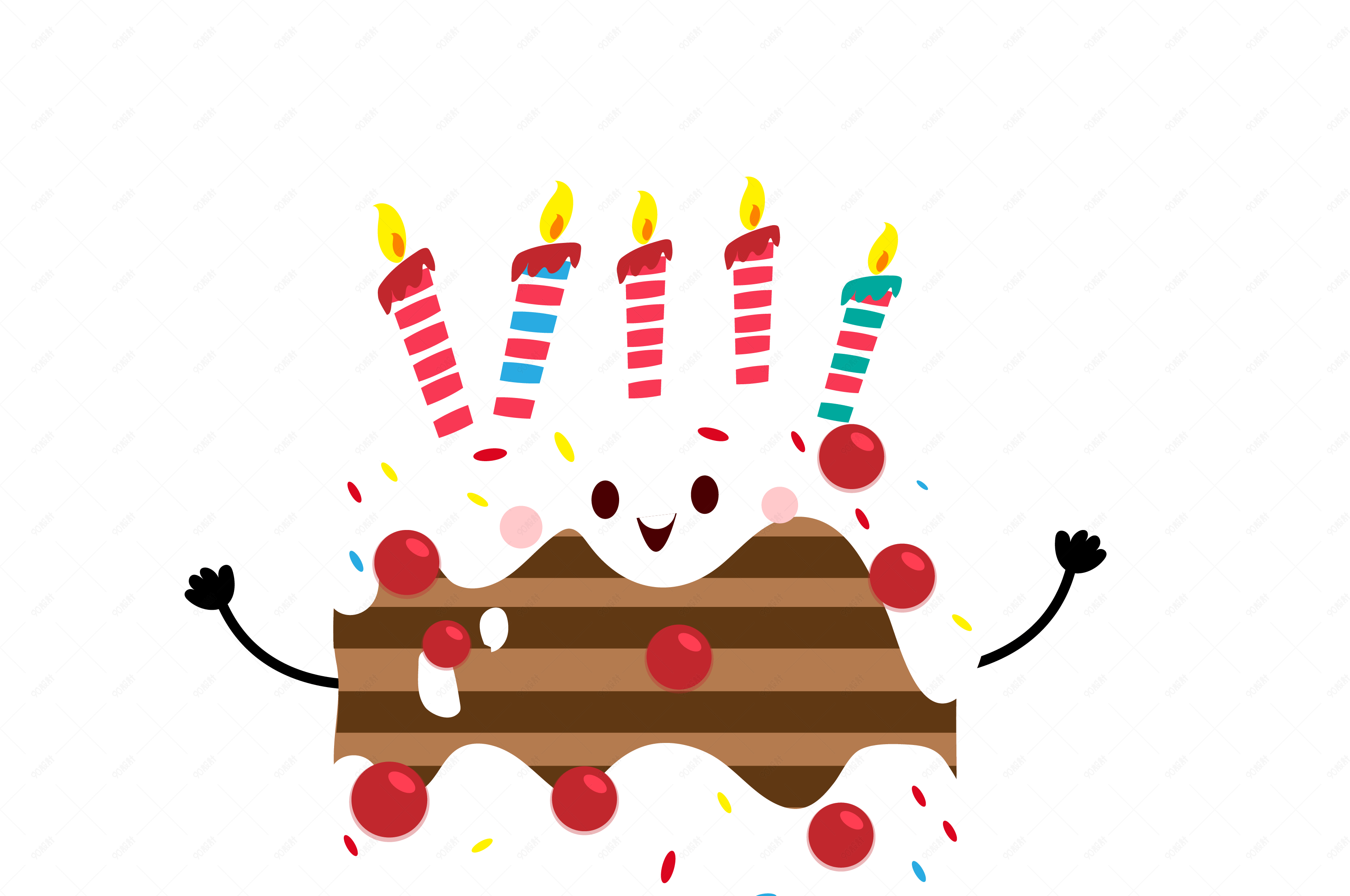 可爱矢量蛋糕小人